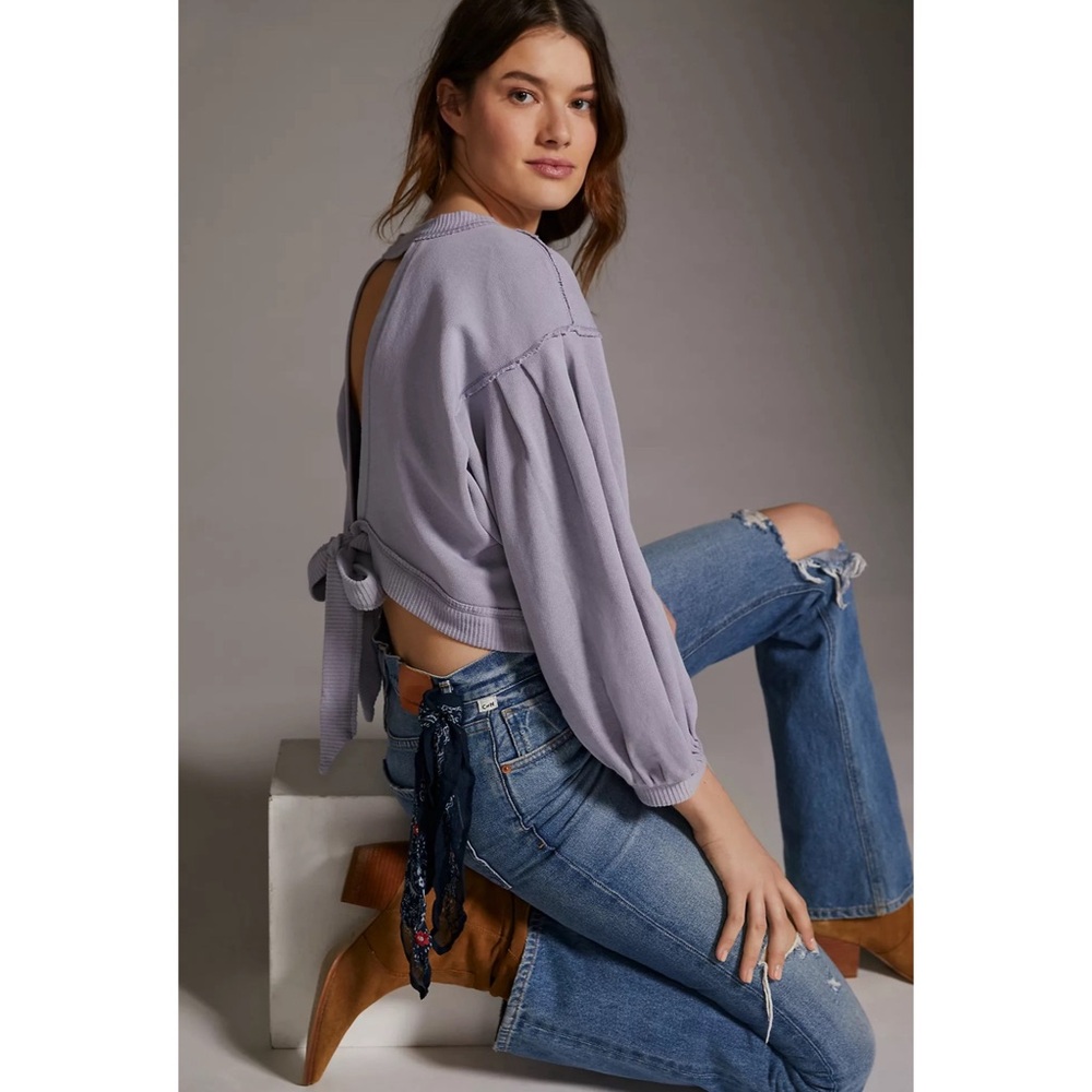 Anthropologie Pilcro Open-Back Sweatshirt NWT Size XL - Picture 2 of 12